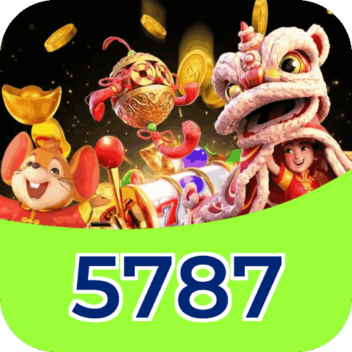 Interface do aplicativo 5787 mostrando jogos disponíveis no iOS e Android